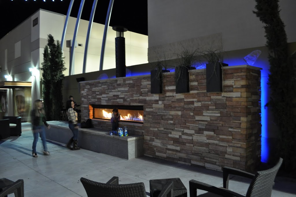 Custom Linear Gas Outside Fireplace at US Army Base Acucraft