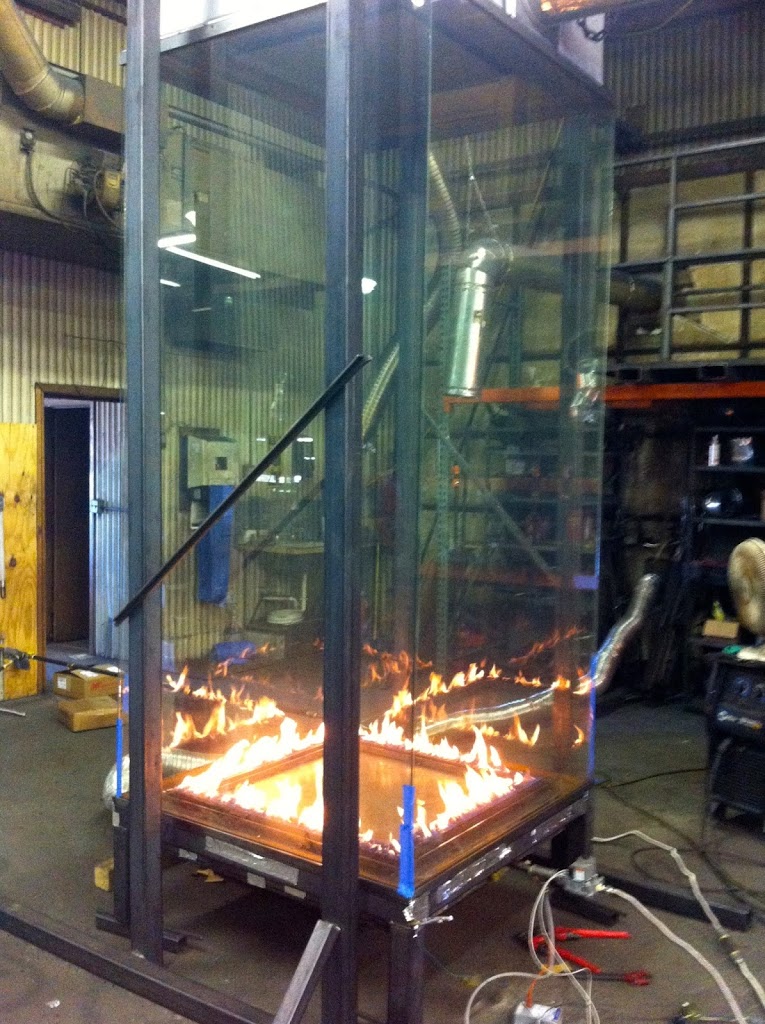 Tall Glass Fireplace