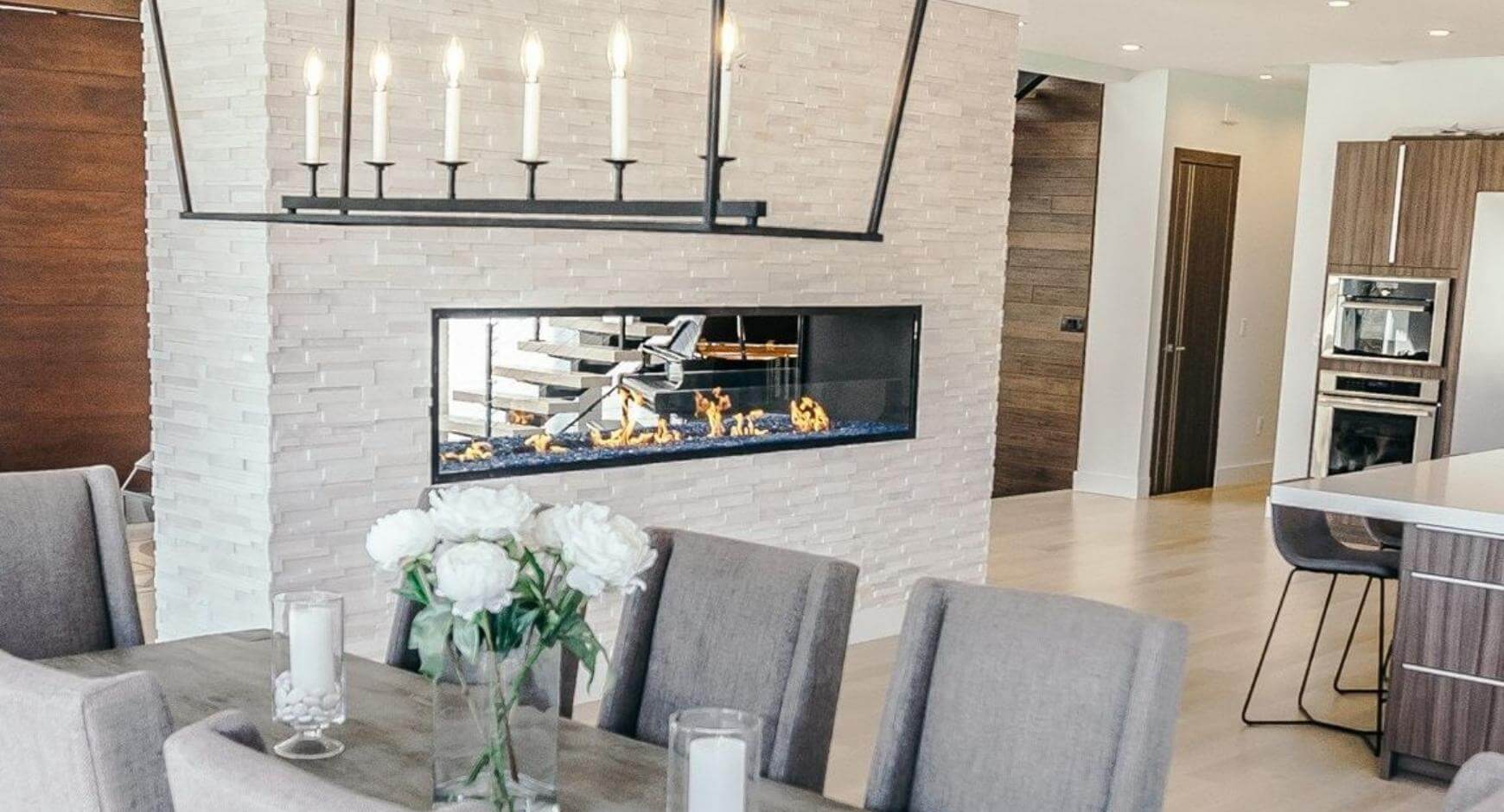 image of a beautiful gas fireplace that increases home value