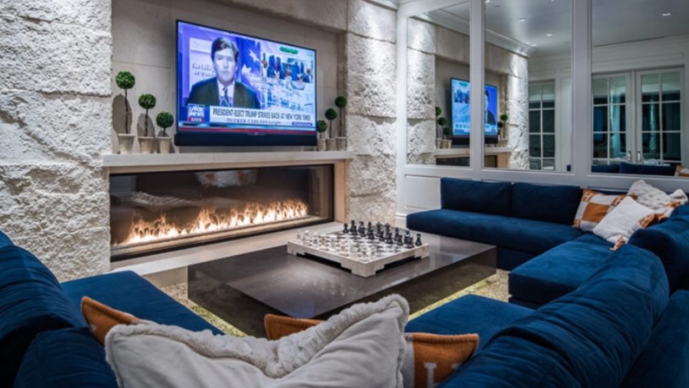 Gas fireplace discount media center