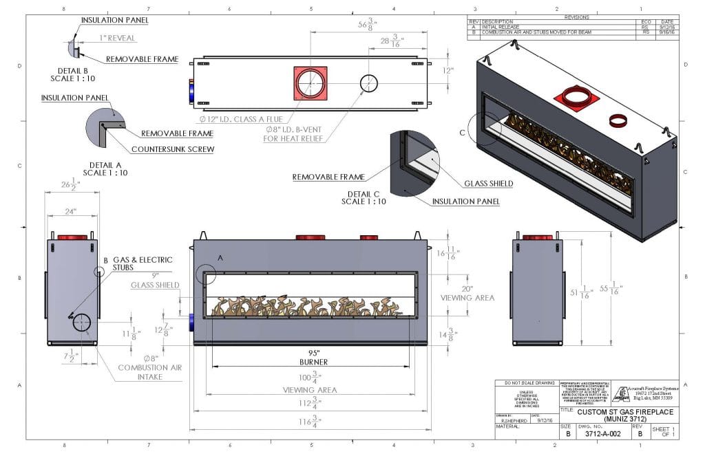 Custom Gas Linear Fireplace by Acucraft