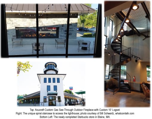 acucraft custom gas see through outdoor fireplace for starbucks in blaine washington