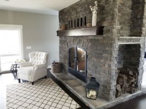 high tech see through wood burning fireplace in modern residence