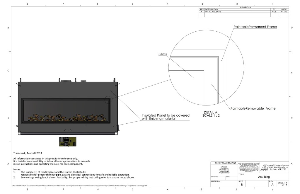 acucraft custom gas fireplace frame finishing