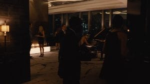 panoramic 3 sided gas fireplace in hbo westworld show