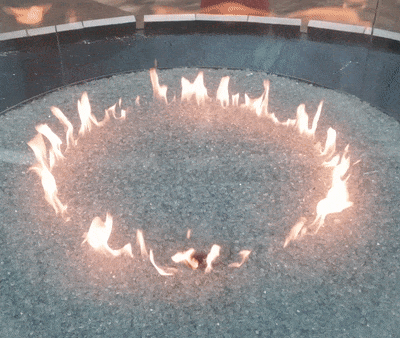 circular fireplace flames