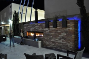 Outdoor Custom Gas Linear Fireplace by Acucraft