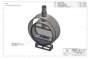 Acucraft Custom Gas Circular Double Ring Fireplace Palomar Hotel Design Drawing 1