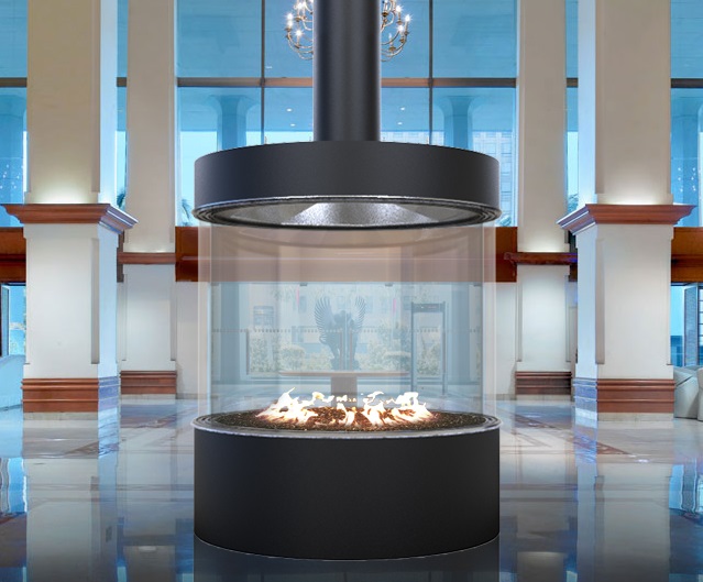 circular gas fireplace