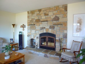 Fireplace After with Acucraft Hearthroom 36" custom patina