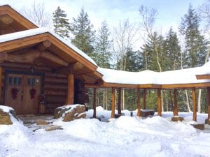 log cabin fireplace