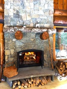 see through indoor outdoor wood burning fireplace