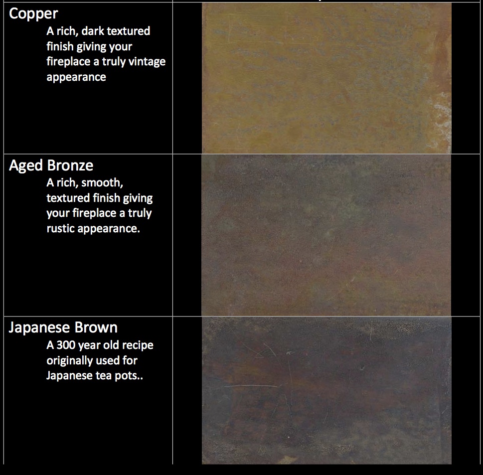 acucraft patina fireplace finishes