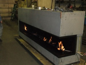 Custom Linear Gas Fireplace in Production