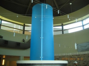 Blue flue of custom fireplace