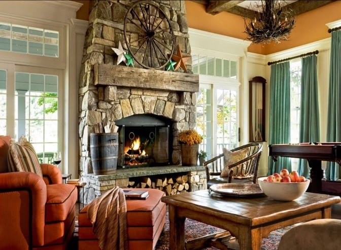 wood storage built in under your fireplace