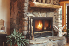 single sided wood burning fireplace
