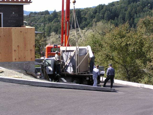 Custom Wood Fireplace Unloading