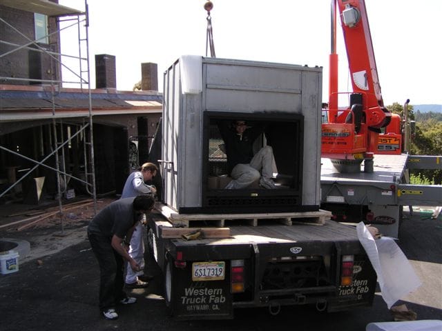 Custom Wood Fireplace Large Unloading