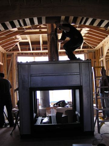 Large Wood Fireplace Install