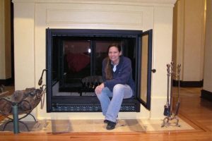 Custom See-Through Large Wood Fireplace with Decorative Vents by Acucraft Custom See-Through Large Wood Fireplace with Decorative Vents by Acucraft
