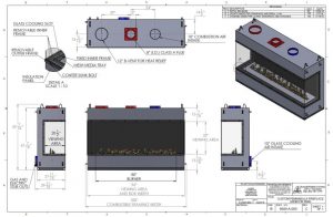 panoramic gas fireplace drawing