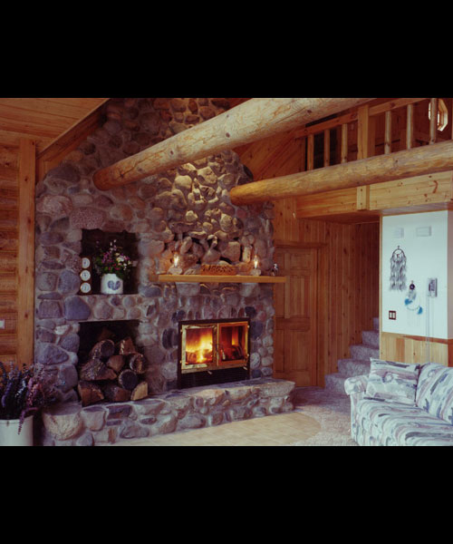 single sided efficient high tech wood fireplace