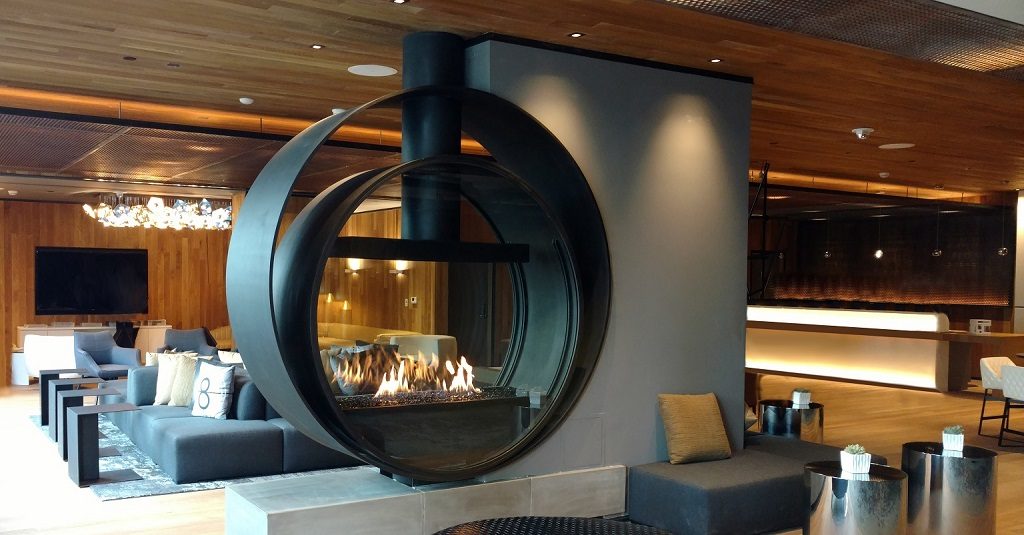 Double Circle Custom Gas Fireplace See Through