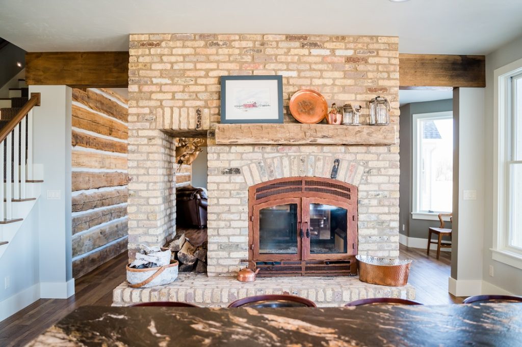 Acucraft Hearthroom 36 See Through Wood Fireplace with Spring Handles and Forged Finish -4