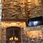 front facing wood burning fireplace