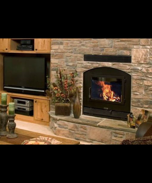 single sided high tech wood burning fireplace