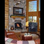 single sided wood burning fireplace in living room
