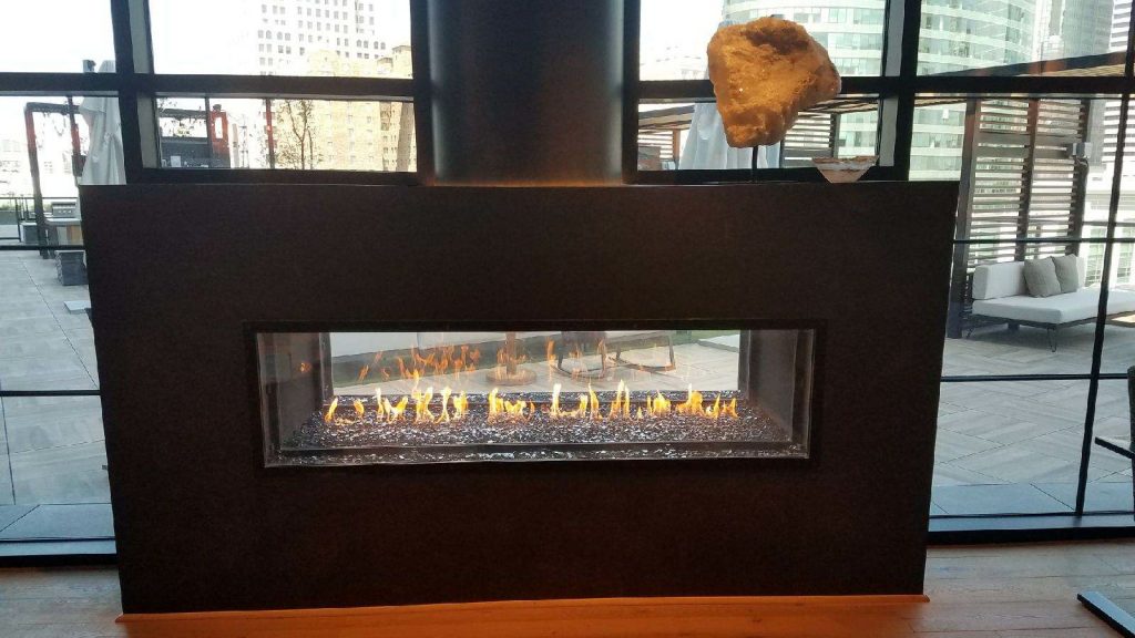 see through gas fireplace