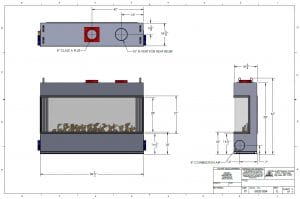 3 sided panoramic gas fireplace