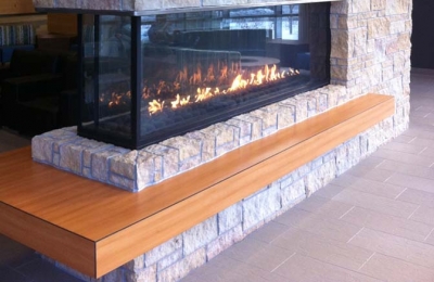 3 sided peninsula gas fireplace