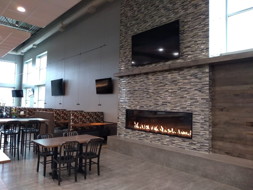 single-sided gas fireplace