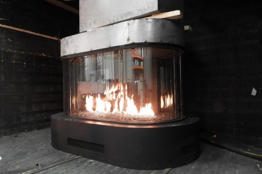 Acucraft Custom Commercial Gas Fireplace JW Marriott Hotel Bar Lounge