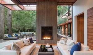 outdoor fireplace