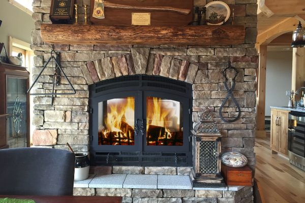 See Through Wood Fireplace