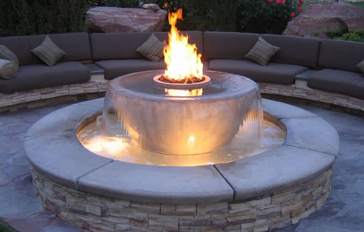 Acucraft Custom Outdoor Burner on Fountain