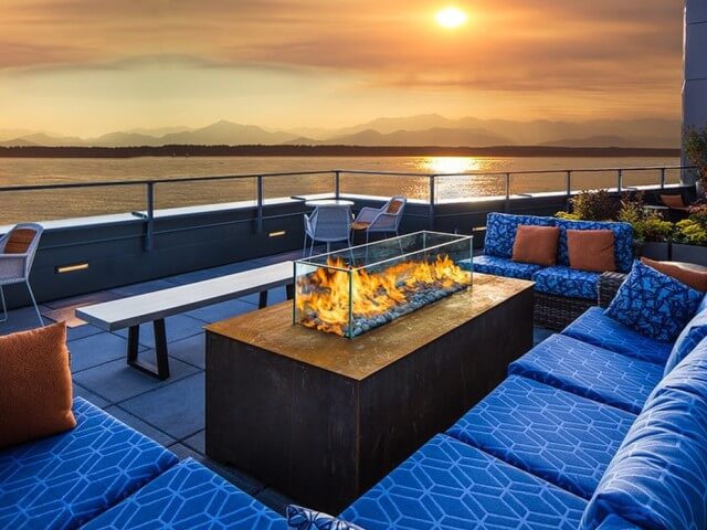 Acucraft Custom Outdoor Burner on a rooftop