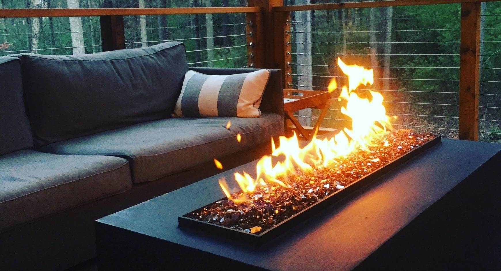 outdoor fireplace table