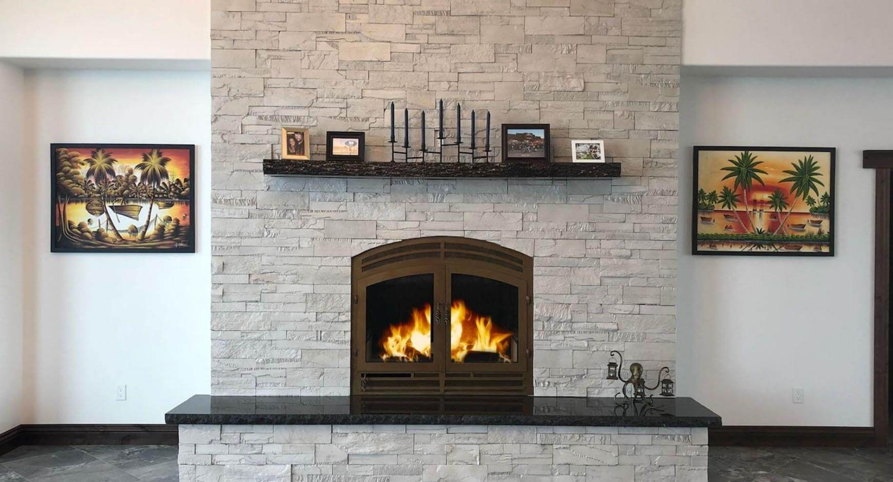 stone fireplace design