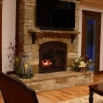 double sided two way wood fireplace