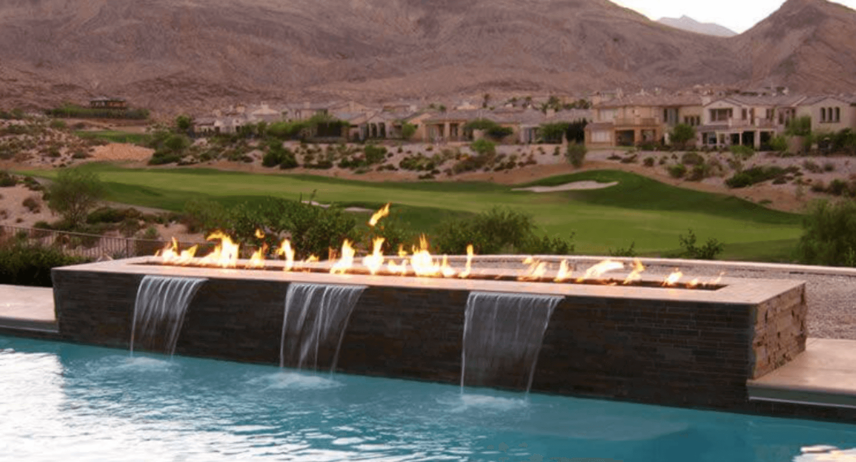 Outdoor fire and water feature