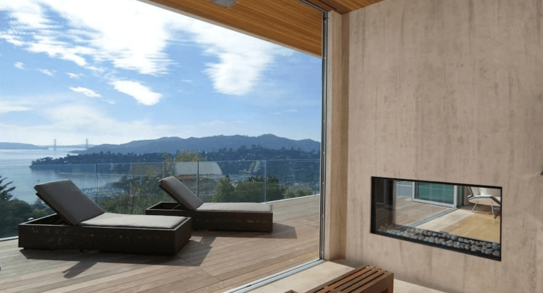 Top Floor Patio With a Gas Fireplace and a Breathtaking View