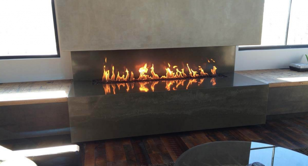 Completely Open Linear Gas Fireplace