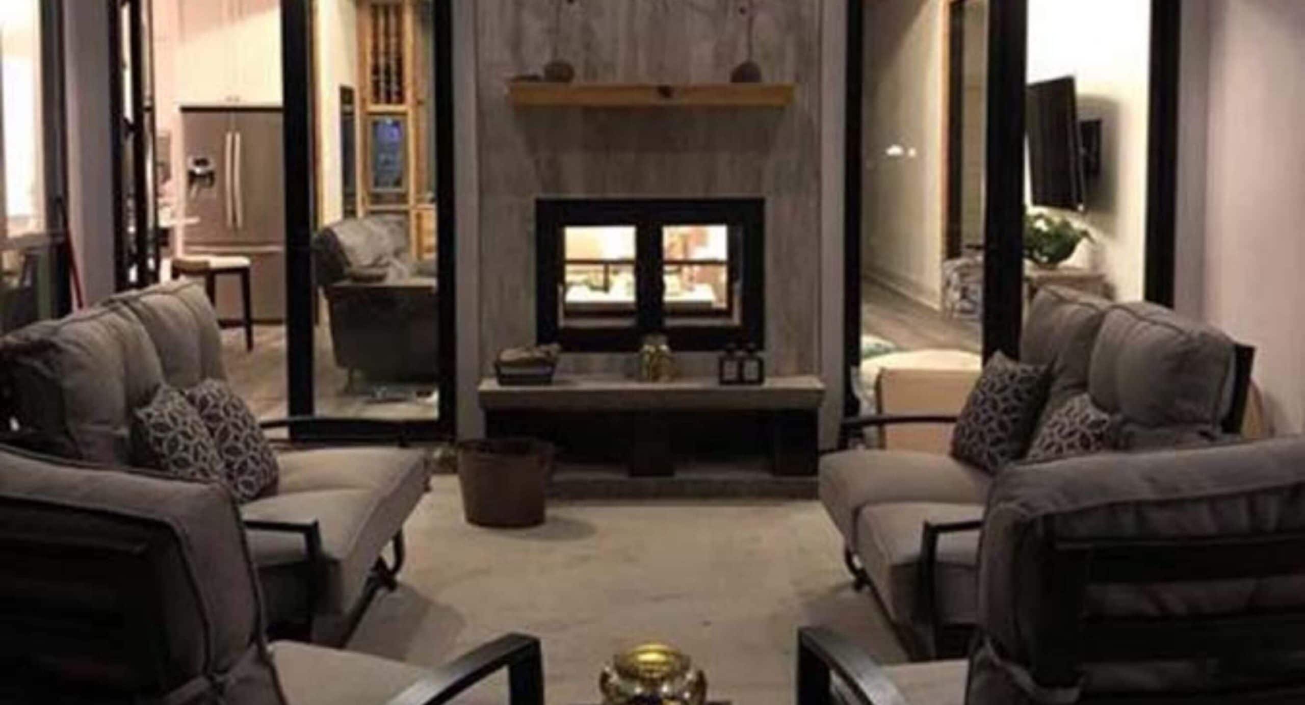 convertible fireplace in home