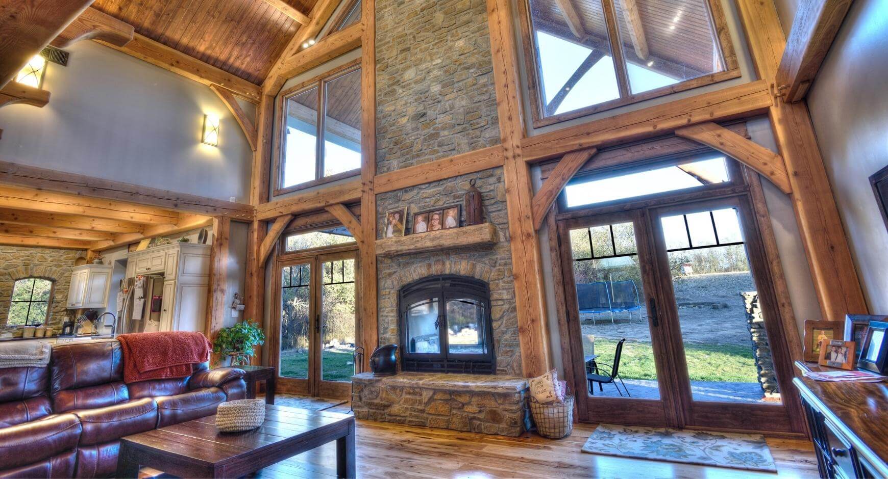 stone and wood beam design