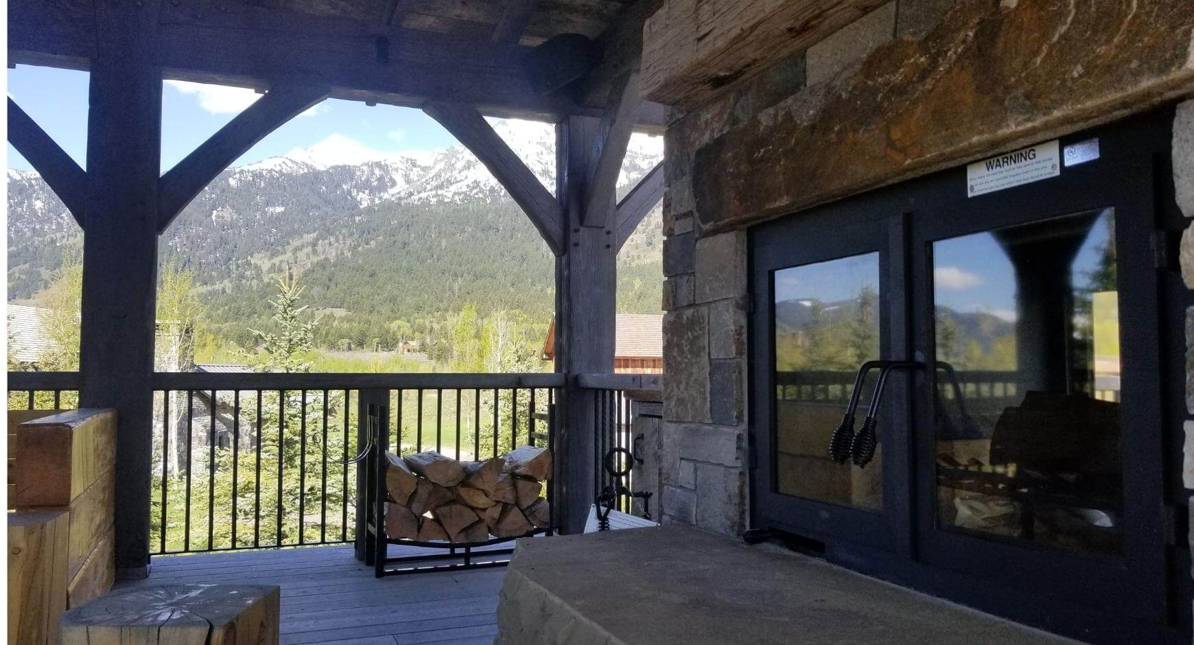 firewood rack on patio